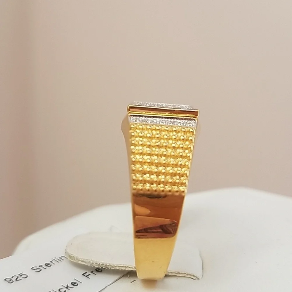 Gold plated men Wedding Band Ring